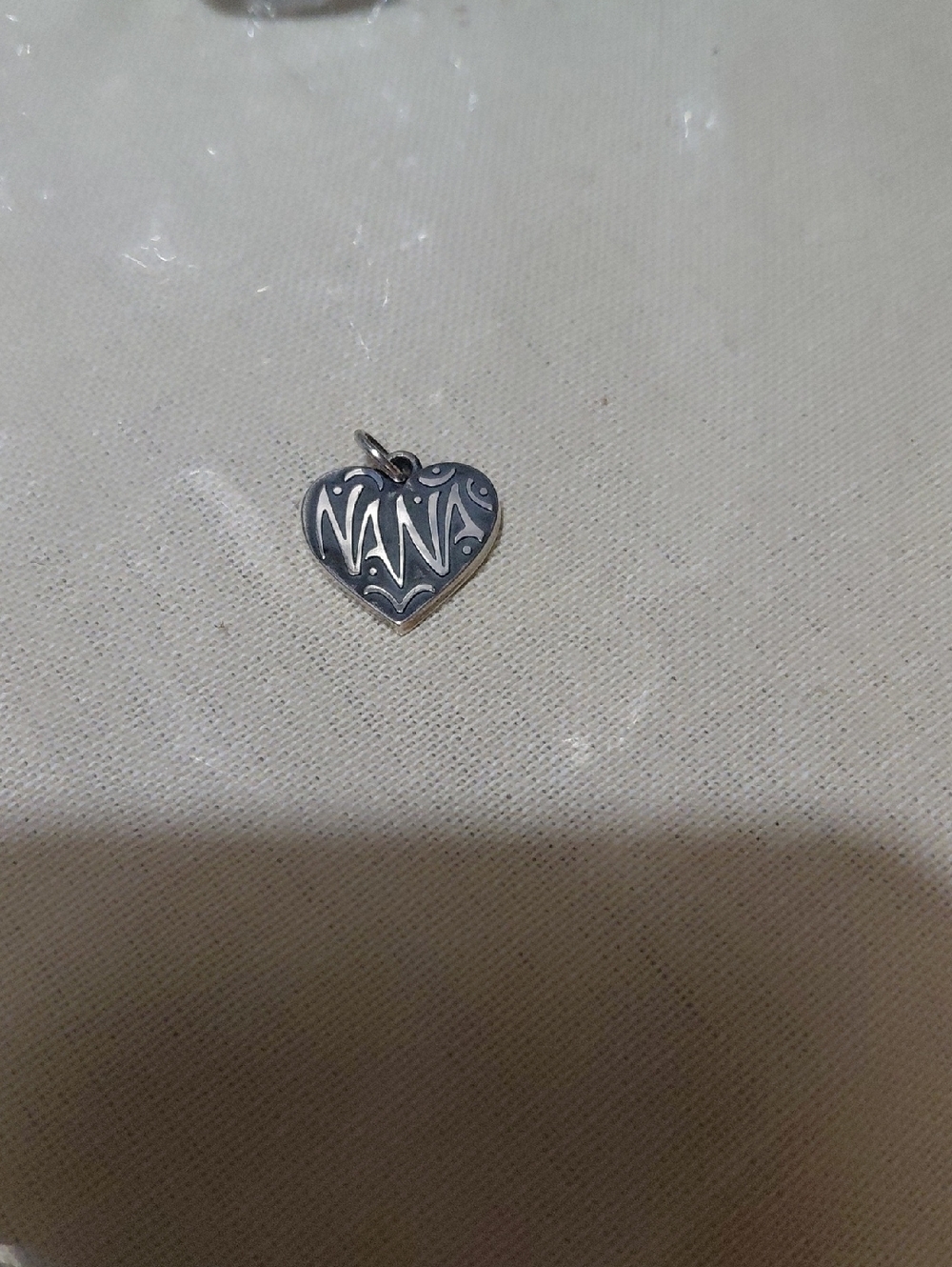 James Avery Silver 'NANA' Heart Charm Pendant